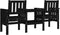 vidaXL - Tuinbank - met - tafel - 2-zits - massief - grenenhout - zwart
