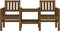 vidaXL - Tuinbank - met - tafel - 2-zits - massief - grenenhout - honingbruin
