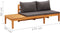 vidaXL - Tuinbank - met - tafel - en - donkergrijze - kussens - massief - acaciahout