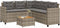vidaXL - Tuinbank - met - tafel - en - kussens - L-vormig - poly - rattan - grijs