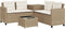 vidaXL - Tuinbank - met - tafel - en - kussens - L-vormig - poly - rattan - beige