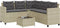 vidaXL - Tuinbank - met - tafel - en - kussens - L-vormig - poly - rattan - lichtgrijs