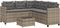 vidaXL - Tuinbank - met - tafel - en - kussens - L-vormig - poly - rattan - grijs