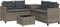 vidaXL - Tuinbank - met - tafel - en - kussens - L-vormig - poly - rattan - grijs