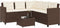 vidaXL - Tuinbank - met - tafel - en - kussens - L-vormig - poly - rattan - bruin
