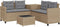 vidaXL - Tuinbank - met - tafel - en - kussens - L-vormig - poly - rattan - beige