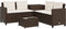 vidaXL - Tuinbank - met - tafel - en - kussens - L-vormig - poly - rattan - bruin