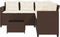 vidaXL - Tuinbank - met - tafel - en - kussens - L-vormig - poly - rattan - bruin