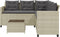 vidaXL - Tuinbank - met - tafel - en - kussens - L-vormig - poly - rattan - lichtgrijs