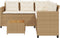 vidaXL - Tuinbank - met - tafel - en - kussens - L-vormig - poly - rattan - beige