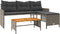 vidaXL - Tuinbank - met - tafel - en - kussens - L-vormig - poly - rattan - grijs