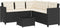 vidaXL - Tuinbank - met - tafel - en - kussens - L-vormig - poly - rattan - zwart
