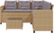 vidaXL - Tuinbank - met - tafel - en - kussens - L-vormig - poly - rattan - beige