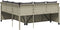 vidaXL - Tuinbank - met - tafel - en - kussens - L-vormig - poly - rattan - lichtgrijs
