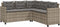 vidaXL - Tuinbank - met - tafel - en - kussens - L-vormig - poly - rattan - grijs