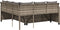 vidaXL - Tuinbank - met - tafel - en - kussens - L-vormig - poly - rattan - grijs