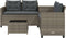 vidaXL - Tuinbank - met - tafel - en - kussens - L-vormig - poly - rattan - grijs