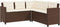 vidaXL - Tuinbank - met - tafel - en - kussens - L-vormig - poly - rattan - bruin