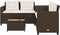 vidaXL - Tuinbank - met - tafel - en - kussens - L-vormig - poly - rattan - bruin