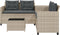 vidaXL - Tuinbank - met - tafel - en - kussens - L-vormig - poly - rattan - lichtgrijs