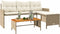 vidaXL - Tuinbank - met - tafel - en - kussens - L-vormig - poly - rattan - beige