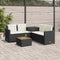vidaXL - Tuinbank - met - tafel - en - kussens - L-vormig - poly - rattan - zwart