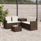 vidaXL - Tuinbank - met - tafel - en - kussens - L-vormig - poly - rattan - bruin
