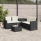vidaXL - Tuinbank - met - tafel - en - kussens - L-vormig - poly - rattan - zwart