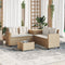 vidaXL - Tuinbank - met - tafel - en - kussens - L-vormig - poly - rattan - beige