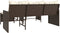 vidaXL - Tuinbank - met - tafel - en - kussens - L-vormig - poly - rattan - bruin