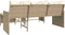 vidaXL - Tuinbank - met - tafel - en - kussens - L-vormig - poly - rattan - beige