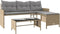 vidaXL - Tuinbank - met - tafel - en - kussens - L-vormig - poly - rattan - beige