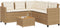 vidaXL - Tuinbank - met - tafel - en - kussens - L-vormig - poly - rattan - beige