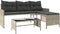 vidaXL - Tuinbank - met - tafel - en - kussens - L-vormig - poly - rattan - lichtgrijs