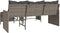 vidaXL - Tuinbank - met - tafel - en - kussens - L-vormig - poly - rattan - grijs