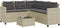 vidaXL - Tuinbank - met - tafel - en - kussens - L-vormig - poly - rattan - lichtgrijs