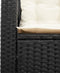 vidaXL - Tuinbank - met - tafel - en - kussens - L-vormig - poly - rattan - zwart