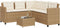 vidaXL - Tuinbank - met - tafel - en - kussens - L-vormig - poly - rattan - beige