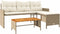 vidaXL - Tuinbank - met - tafel - en - kussens - L-vormig - poly - rattan - beige