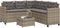 vidaXL - Tuinbank - met - tafel - en - kussens - L-vormig - poly - rattan - grijs
