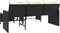 vidaXL - Tuinbank - met - tafel - en - kussens - L-vormig - poly - rattan - zwart