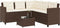 vidaXL - Tuinbank - met - tafel - en - kussens - L-vormig - poly - rattan - bruin