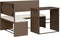 vidaXL - Tuinbank - met - tafel - en - kussens - L-vormig - poly - rattan - bruin