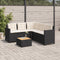 vidaXL - Tuinbank - met - tafel - en - kussens - L-vormig - poly - rattan - zwart
