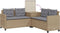 vidaXL - Tuinbank - met - tafel - en - kussens - L-vormig - poly - rattan - beige