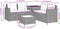 vidaXL - Tuinbank - met - tafel - en - kussens - L-vormig - poly - rattan - grijs