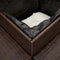 vidaXL - Tuinbank - met - tafel - en - kussens - L-vormig - poly - rattan - bruin