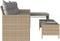 vidaXL - Tuinbank - met - tafel - en - kussens - L-vormig - poly - rattan - beige