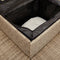 vidaXL - Tuinbank - met - tafel - en - kussens - L-vormig - poly - rattan - beige