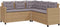 vidaXL - Tuinbank - met - tafel - en - kussens - L-vormig - poly - rattan - beige